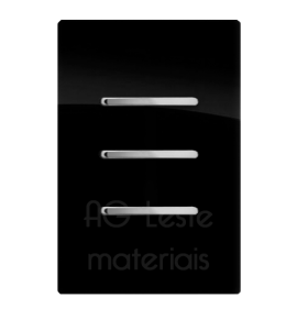 Conjunto Interruptor Triplo 2 Paralelo + 1 Simples 4x2 - Novara Preto Brilhante Cromado